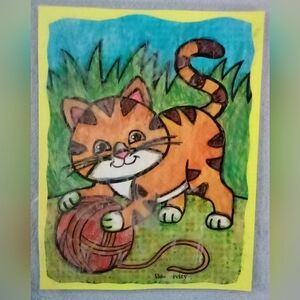 🎨Kitten Watercolor Painting Art🖼